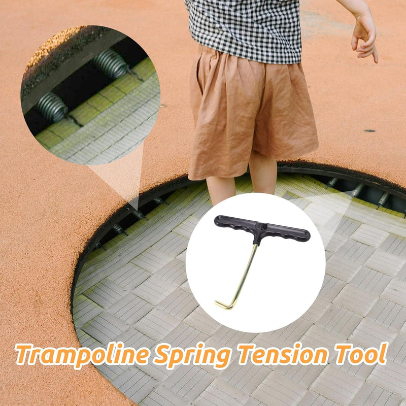 Laden Sie das Bild in Galerie -Viewer, Trampoline veertrekkers 2 stuks met antislip handschoenen – T-haak veerspanner – trampoline gereedschap
