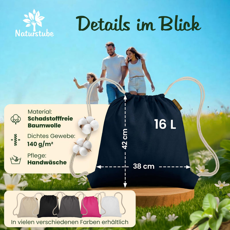 Load image into Gallery viewer, Katoenen gymtas naturel met trekkoord 140 g/m² – sporttas – rugzak
