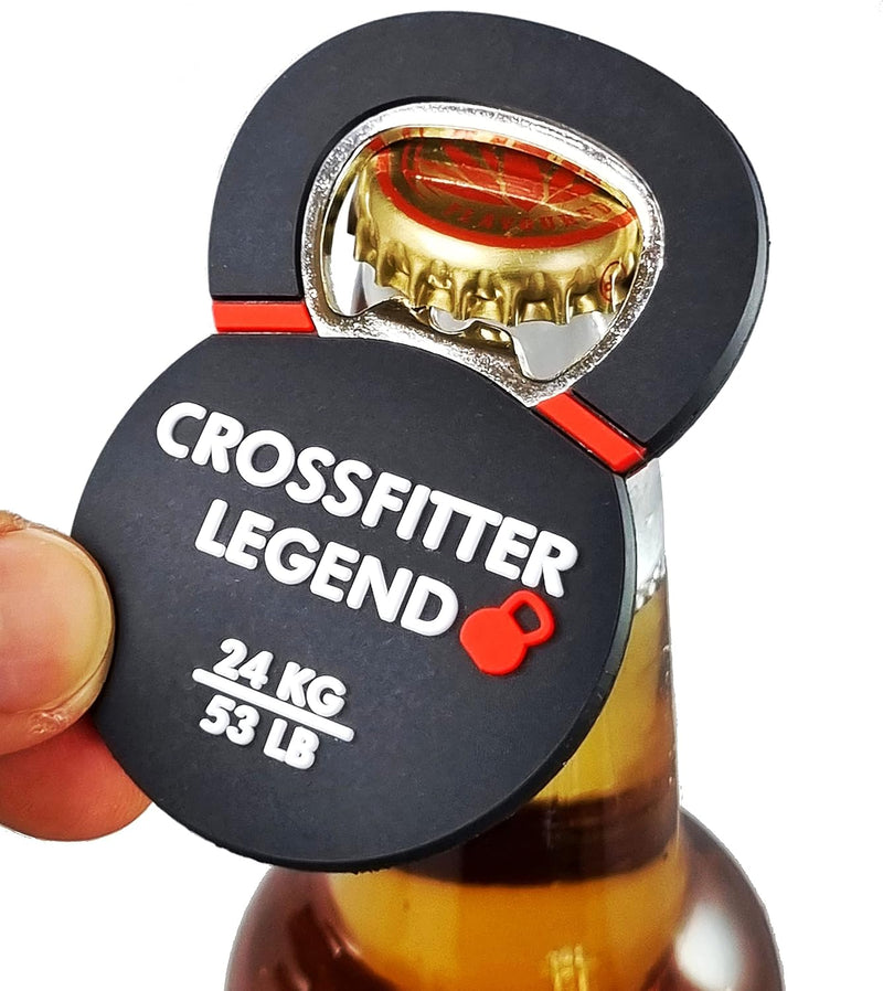 Laad afbeelding in Galerijviewer, Bieropener Kettlebell, Flesopener Crossfit, flessenopener Kettlebell. Handschoenen voor Crossfit, Polsverbanden, Tape Crossfit.
