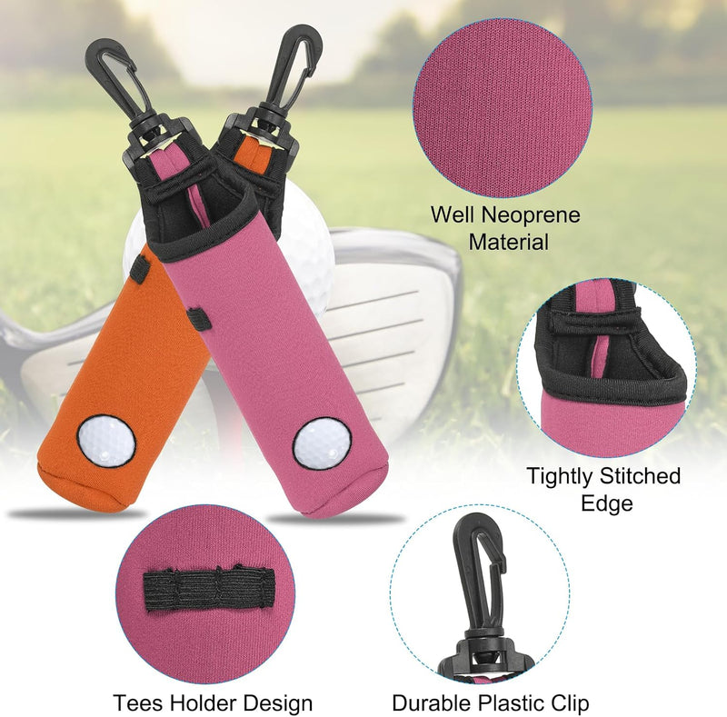 Laden Sie das Bild in Galerie -Viewer, Golfbal houder van neopreen voor 3 ballen en 3 tees lichtroze – golfbal draagtas – golf accessoires
