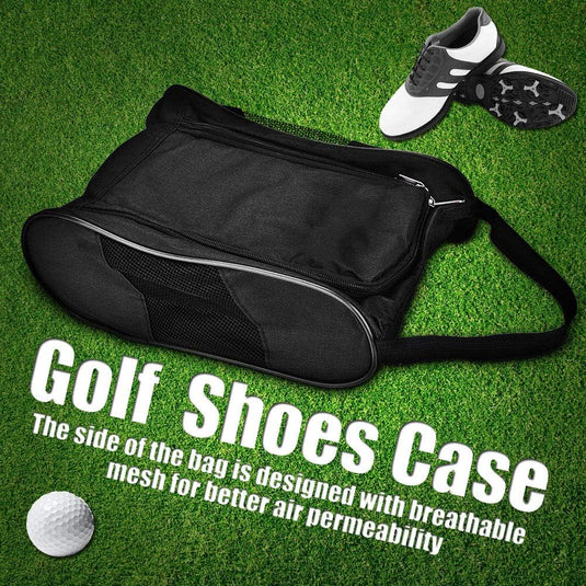 Golfschoenentas van nylon met ventilatiegaas en dubbele ritssluiting – schoenentas – sporttas accessoires