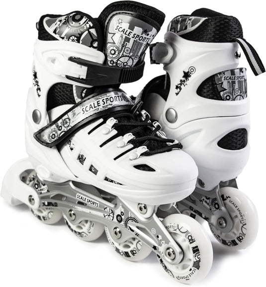 Adjustuble Rolschaatsen met oplichtende wielen voor kinderen en volwassenen - Kids Inline Roller laarzen met opbergtas voor peuters, rolschaatsen voor meisjes, jongens, professionals en