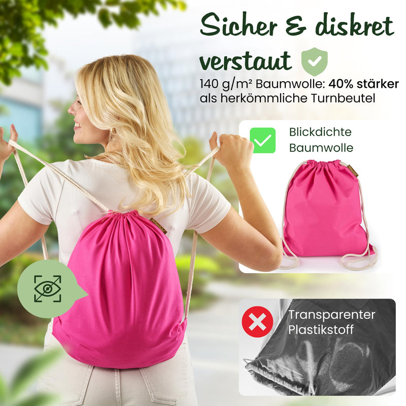 Load image into Gallery viewer, Katoenen gymtas naturel met trekkoord 140 g/m² – sporttas – rugzak
