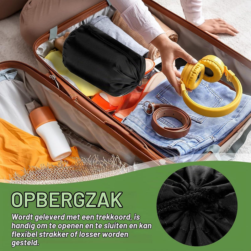Laad afbeelding in Galerijviewer, Waterdichte opbergzak 34,5 x 67 cm met trekkoord donkergroen – stuff sack – camping accessoires
