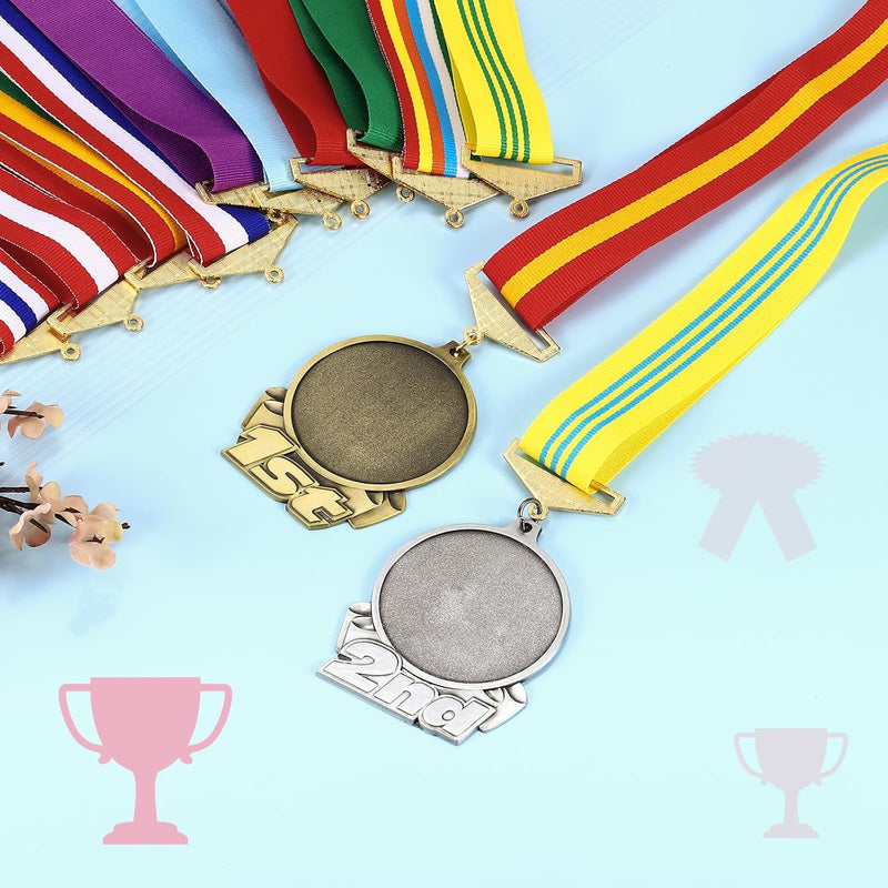 Laad afbeelding in Galerijviewer, Medaille neklinten 12 stuks 45 x 2,5 cm hemelsblauw met klikclip – award linten – sport accessoires
