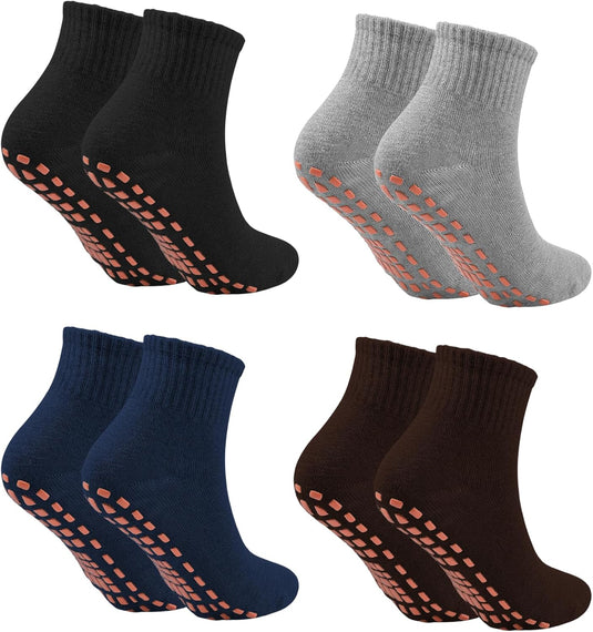Anti-slip grip socks unisex set of 2 pairs