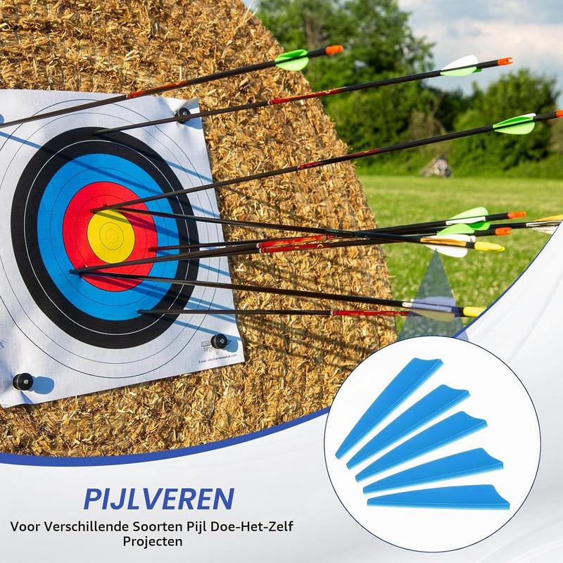 Laad afbeelding in Galerijviewer, Pijlveren 36 stuks 2,5 inch van kunststof – arrow vanes – boogschieten accessoires
