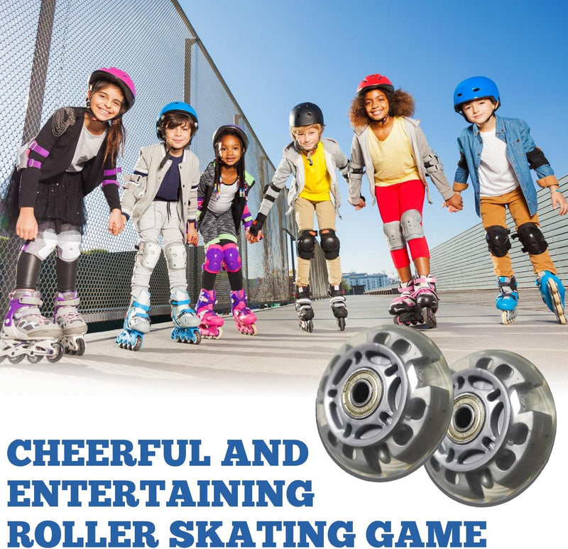 Load image into Gallery viewer, Inlineskate-wielen, 8 stuks, 72 mm, zilvertransparant, inline skate onderdelen, wielen met 16 kogellagers, universeel voor alle soorten rolschaatsen
