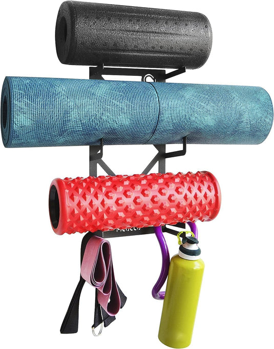 Wandhouder voor complete yoga- en pilatesuitrusting, 100% koolstofstaal
