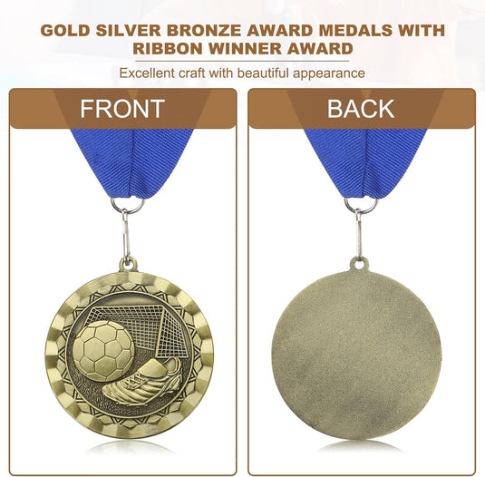 Voetbal medaille met neklint van zinklegering – sportmedaille – prijs en trofee