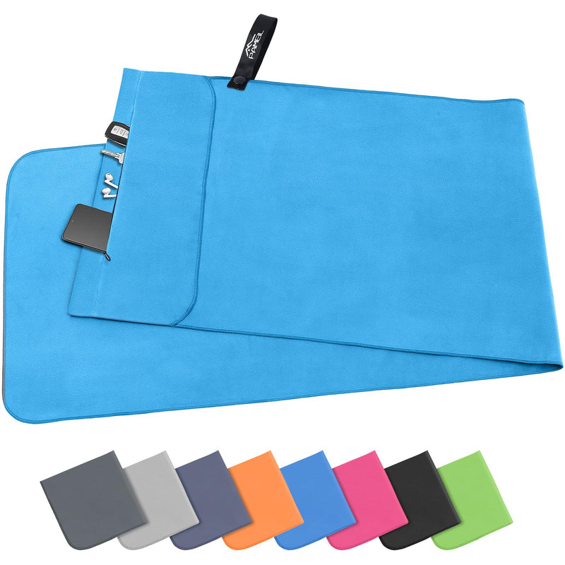 Load image into Gallery viewer, Fitnesshanddoek Microvezel 120x50 cm Sneldrogend met Ritsvak – Sporthanddoek – Reishanddoek
