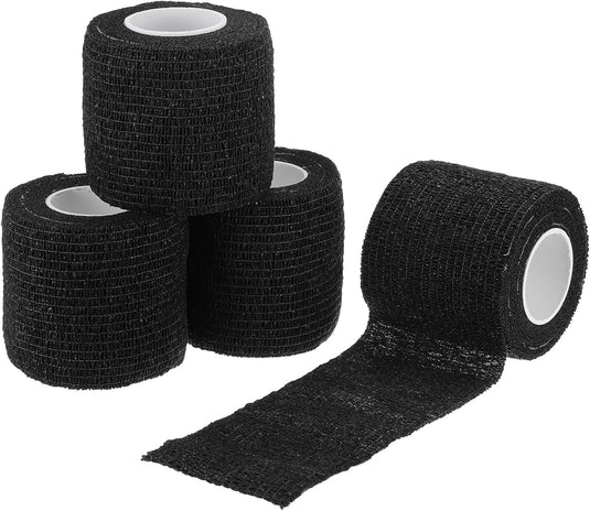 Zelfklevende camouflageband 4 rollen 5 cm breed zwart – camo tape – outdoor accessoires