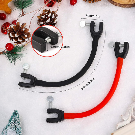 2 Stuks Skitipconnector voor Kinderen, Draagbare Skiconnector Skitrainingshulpmiddel Snowboardaccessoires voor Kinderen, Beginners (Zwart, Rood)