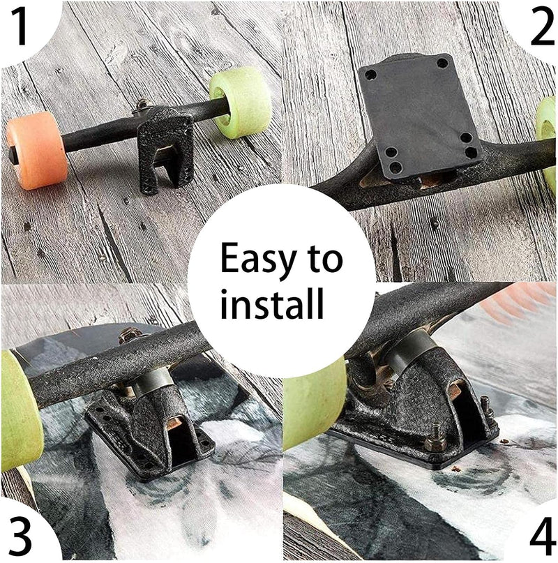 Laad afbeelding in Galerijviewer, Skateboard riser pads set 6 mm zwart
