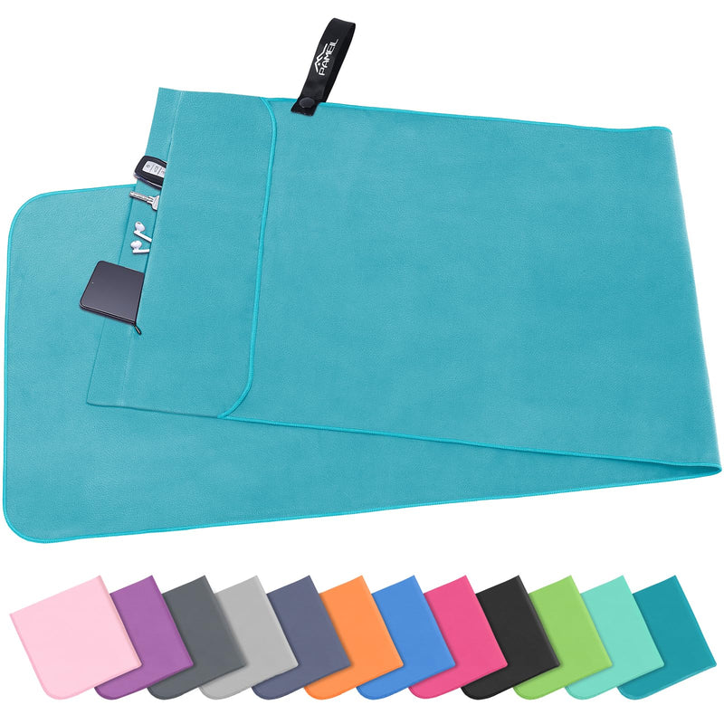 Load image into Gallery viewer, Fitnesshanddoek Microvezel 120x50 cm Sneldrogend met Ritsvak – Sporthanddoek – Reishanddoek
