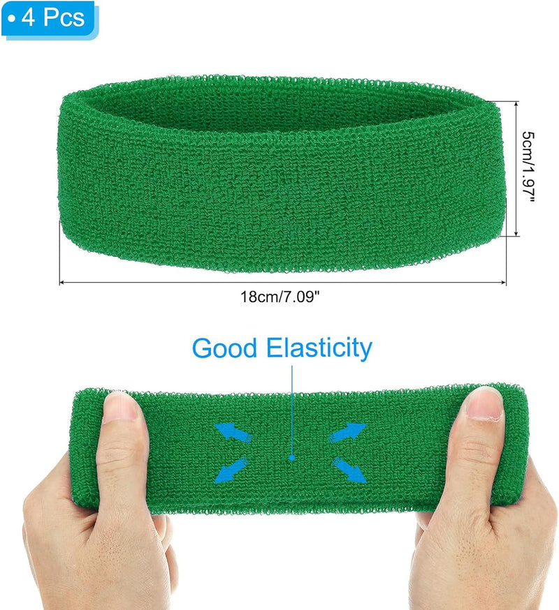Chargez l'image dans la visionneuse de la galerie, Zweetband hoofdbanden 4 stuks van badstof – sport hoofdband – fitness accessoires
