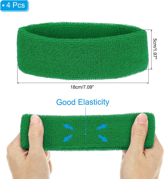 Zweetband hoofdbanden 4 stuks van badstof – sport hoofdband – fitness accessoires