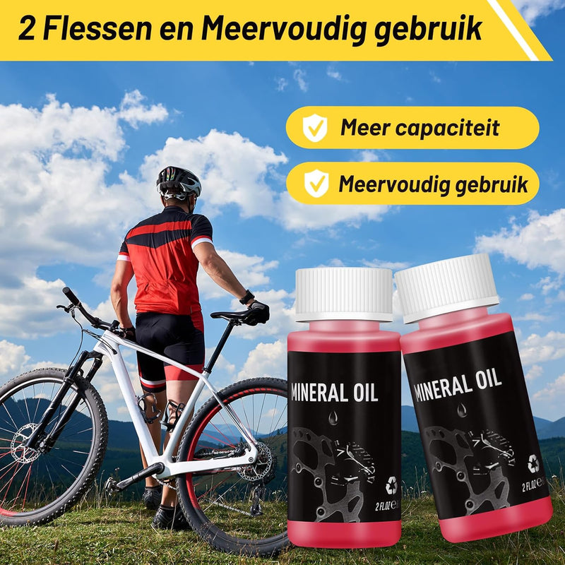 Laden Sie das Bild in Galerie -Viewer, Ontluchtingskit voor hydraulische fietsremmen met minerale olie
