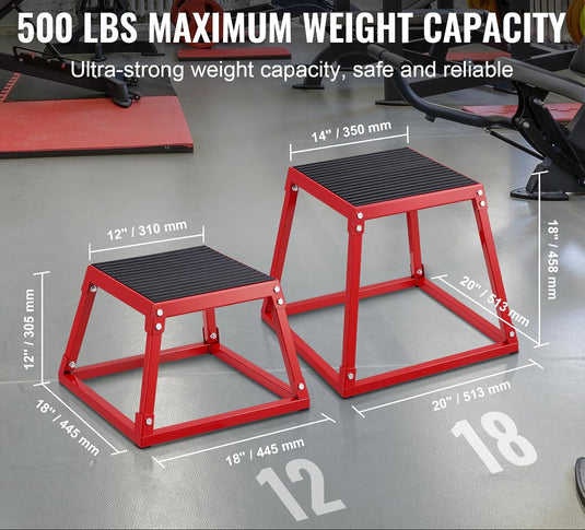Plyo box set 3 stuks 30 46 en 61 cm van staal tot 227 kg – jump box – plyometrische training