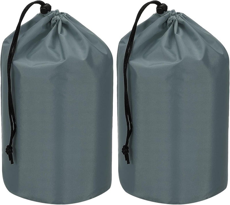 Load image into Gallery viewer, Waterdichte opbergzakken 2 stuks 13 x 25 cm met trekkoord donkergrijs – stuff sacks – camping accessoires
