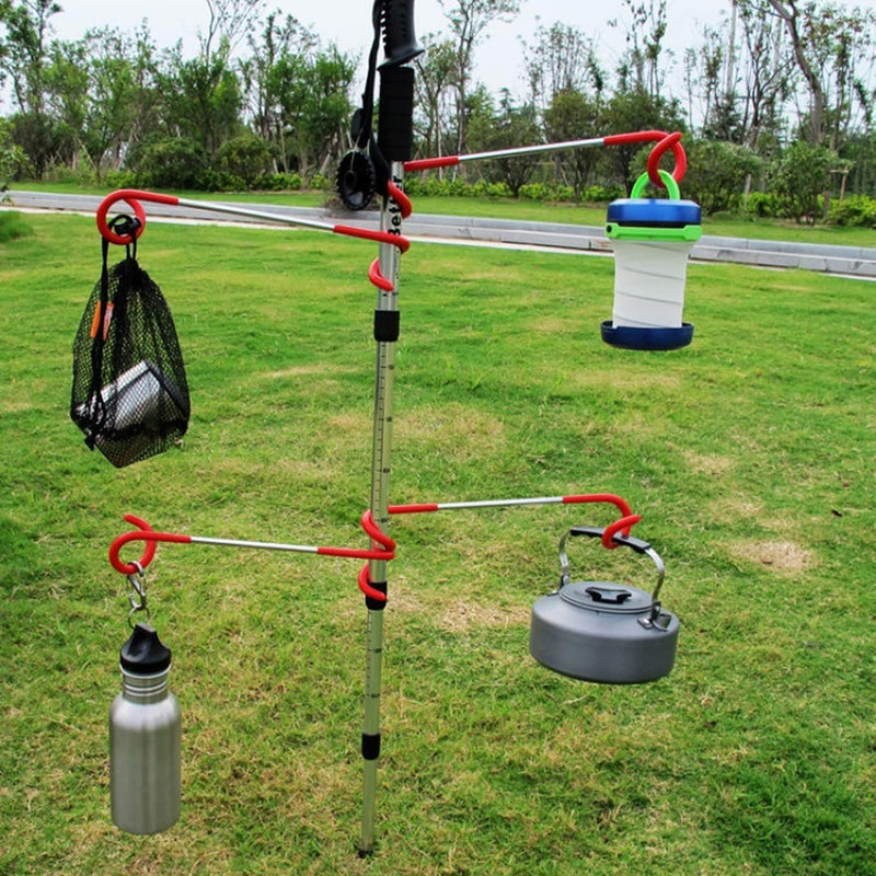 Load image into Gallery viewer, Buachois 3-delige buiten campingtent haak hanger multifunctionele camping lantaarn houder S-vormige lantaarnhaak hanger tweerichtings universele haak voor buiten camping vissen reizen avontuur (rood)
