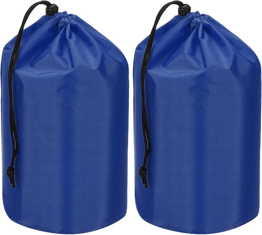 Waterdichte opbergzakken 2 stuks 13 x 25 cm met trekkoord donkergrijs – stuff sacks – camping accessoires