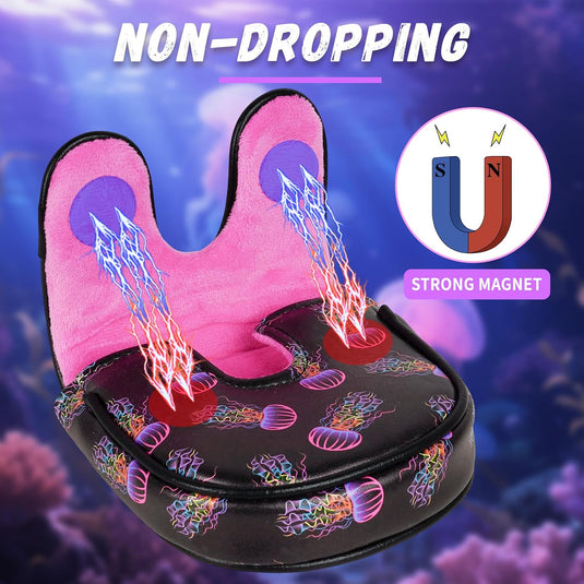 Golf club headcover with colorful jellyfish embroidery for driver, fairway wood, and hybrid – golf headcover – club protector