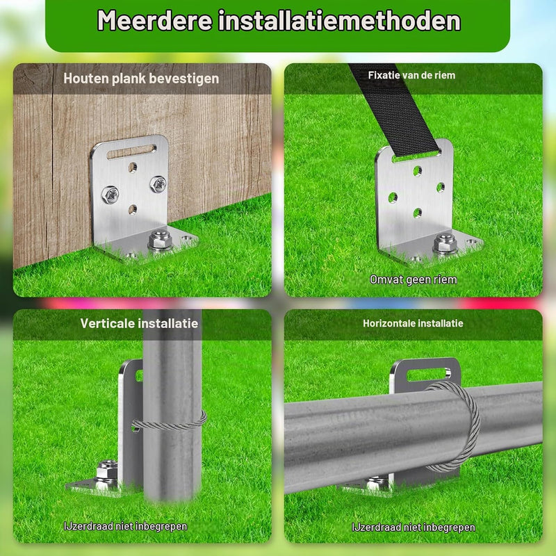Laad afbeelding in Galerijviewer, Grondankers 6 stuks 60 cm heavy duty met L-beugels en booradapter – trampoline ankers – stormankers
