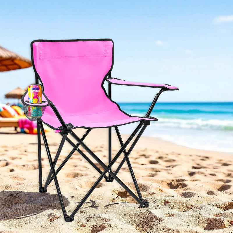 Chargez l'image dans la visionneuse de la galerie, Campingstoelen Opvouwbaar 2 Stuks met Bekerhouder tot 100 kg – Vouwstoel – Kampeerstoel

