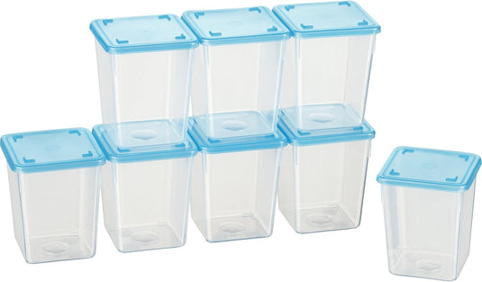Vriesdozen set van 10 stuks 0,5 liter lichtblauw