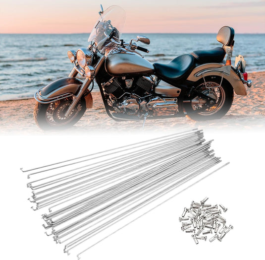 Fietsspaken 36 stuks 14G 170 x 2 mm van roestvrij staal met messing nippels – J-bend spaken – fietsonderdelen