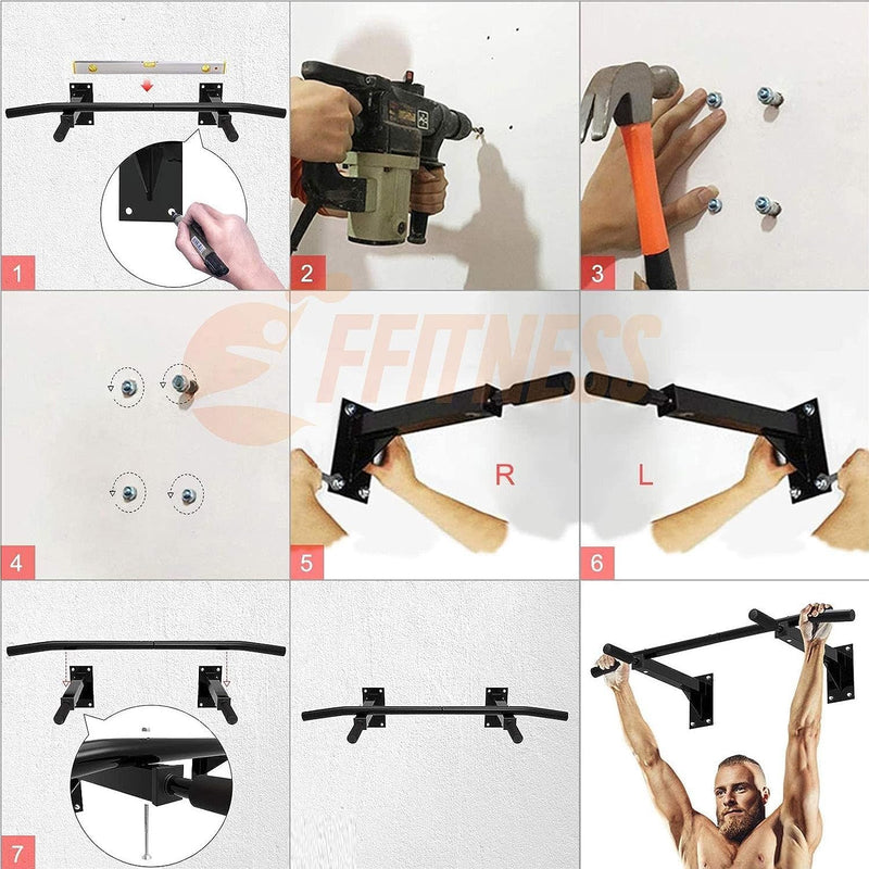 Chargez l'image dans la visionneuse de la galerie, Barre de traction murale avec 3 positions de prise jusqu’à 150 kg – barre de traction – musculation

