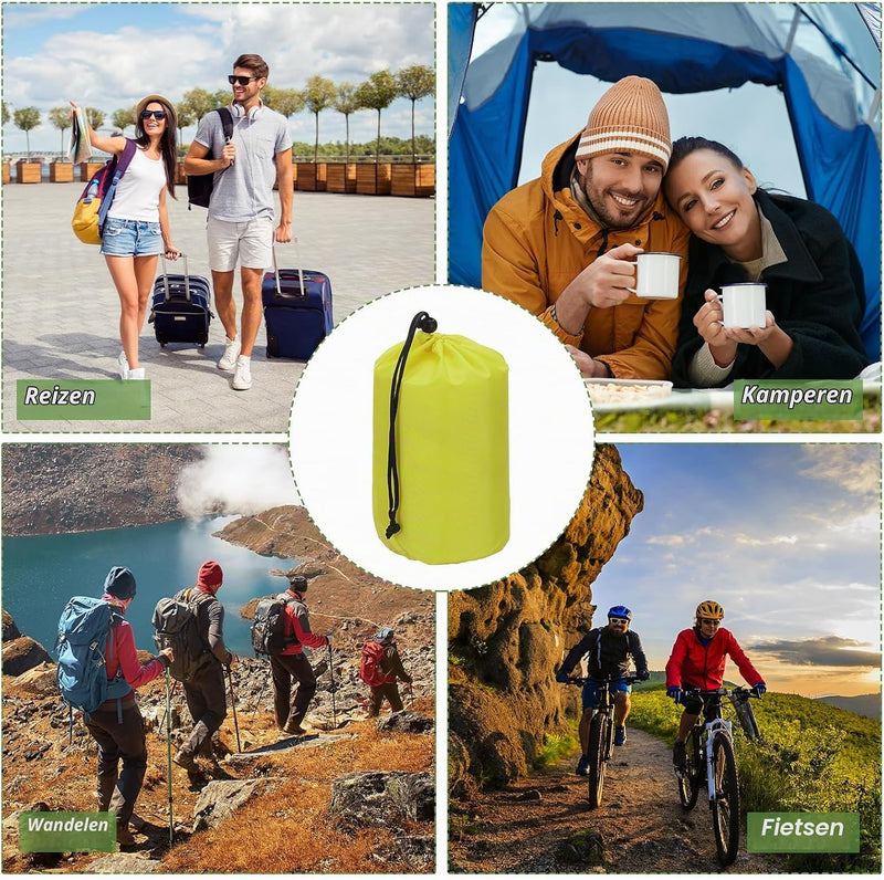 Load image into Gallery viewer, Waterdichte opbergzakken 2 stuks 13 x 25 cm met trekkoord donkergrijs – stuff sacks – camping accessoires
