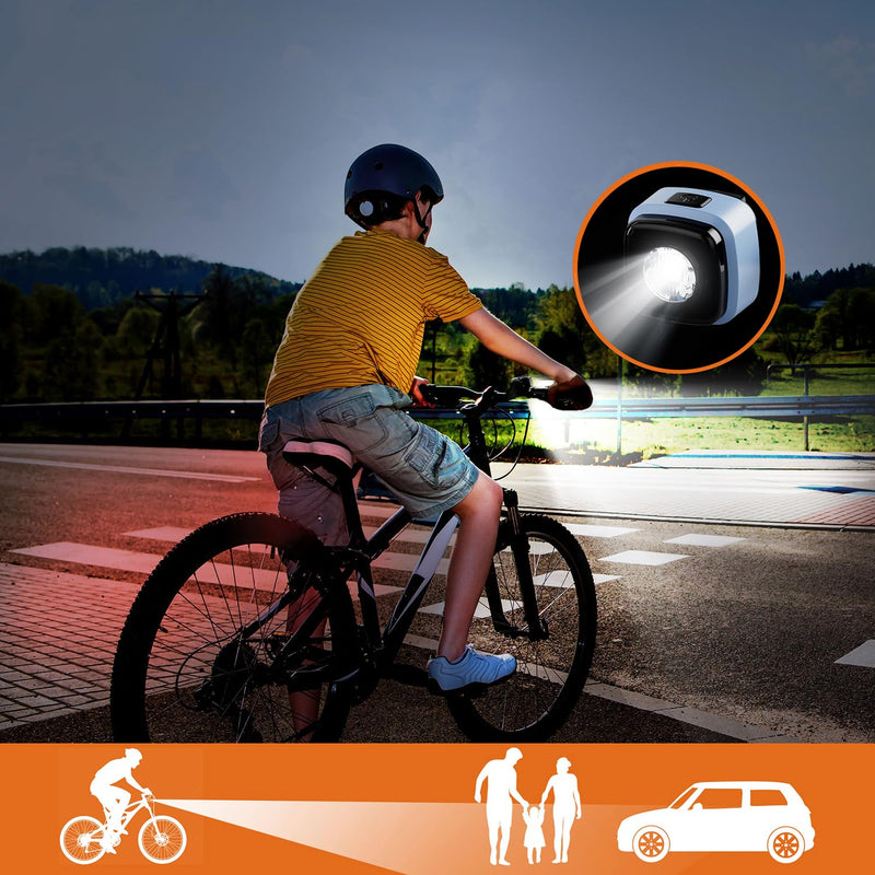 Load image into Gallery viewer, Oplaadbaar fietsvoorlicht USB-C IPX5 waterbestendig met 3 lichtstanden – fietslamp – fietsverlichting
