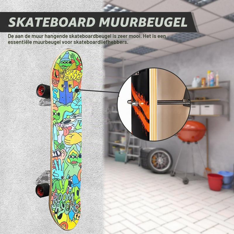 Carica immagine in Galleria Viewer, Skateboard wandhouders 2 stuks van transparant acryl – longboard snowboard boardhouder – skate accessoires
