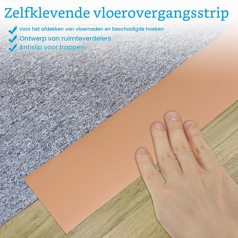 Załaduj obraz do przeglądarki galerii, Zelfklevende vloer overgangsstrip 7,6 cm x 1 m - Vinyl laminaat afdekstrip &amp; naadprofiel - Vloerovergangsstrip drempelprofiel
