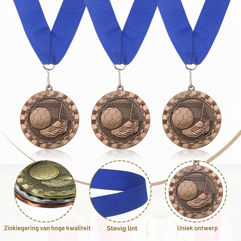 Chargez l'image dans la visionneuse de la galerie, Voetbal medaille met neklint van zinklegering – sportmedaille – prijs en trofee
