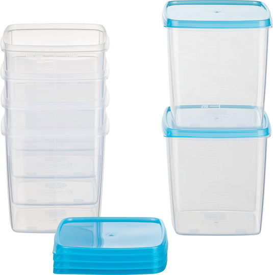 Vriesdozen set van 10 stuks 0,5 liter lichtblauw
