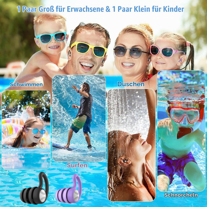 Load image into Gallery viewer, Zwem oordopjes voor volwassenen en kinderen vanaf 10 jaar – waterdichte oordopjes – zwemoordoppen

