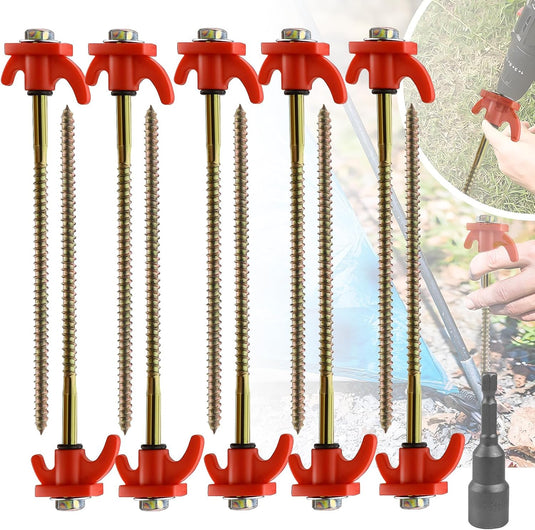 U-vormige grondankers 4 stuks 30 cm van gepoedercoat staal – tuinankers – trampoline haringen