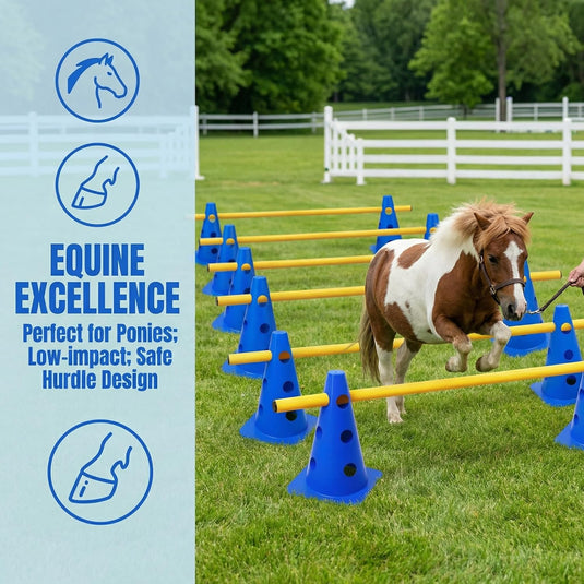 Agility hindernisset met 10 kegels en 5 verstelbare stangen oranje – hondentraining – sporthorden