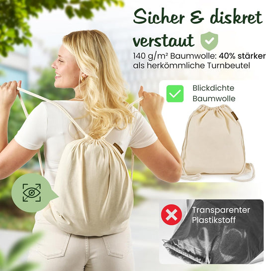 Katoenen gymtas naturel met trekkoord 140 g/m² – sporttas – rugzak