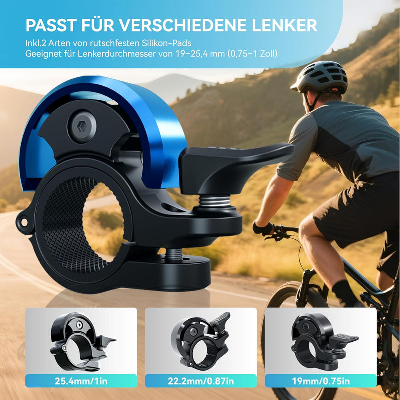 Chargez l'image dans la visionneuse de la galerie, Fietsklingel voor stuur 19-25,4 mm luid en waterbestendig blauw – fietsbel – fietsklingel
