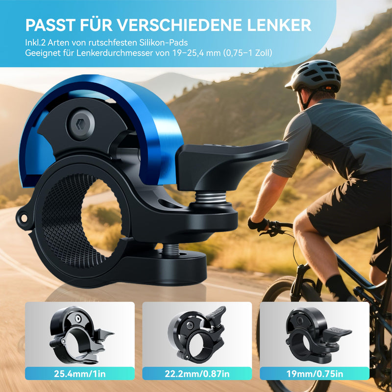 Chargez l'image dans la visionneuse de la galerie, Fietsklingel voor stuur 19-25,4 mm luid en waterbestendig blauw – fietsbel – fietsklingel
