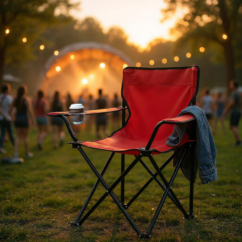 Chargez l'image dans la visionneuse de la galerie, Campingstoelen Opvouwbaar 2 Stuks met Bekerhouder tot 100 kg – Vouwstoel – Kampeerstoel

