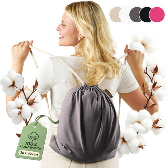 Katoenen gymtas naturel met trekkoord 140 g/m² – sporttas – rugzak