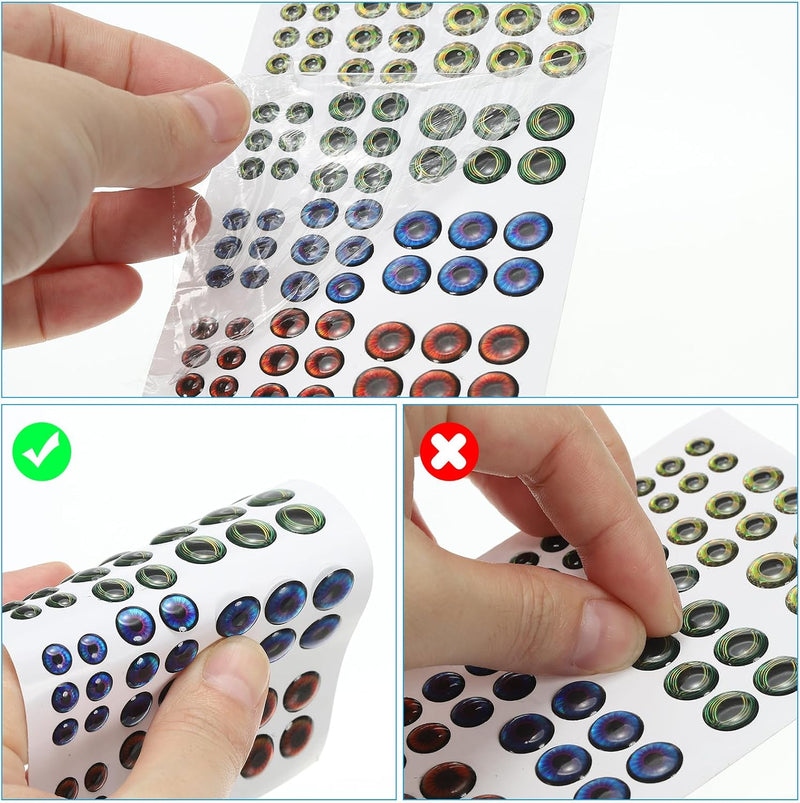 Laden Sie das Bild in Galerie -Viewer, Glow in the dark 3D visoog stickers 3 mm (300 stuks) - Lichtgevende kunstaas ogen - Vliegbinden &amp; visgerei accessoires
