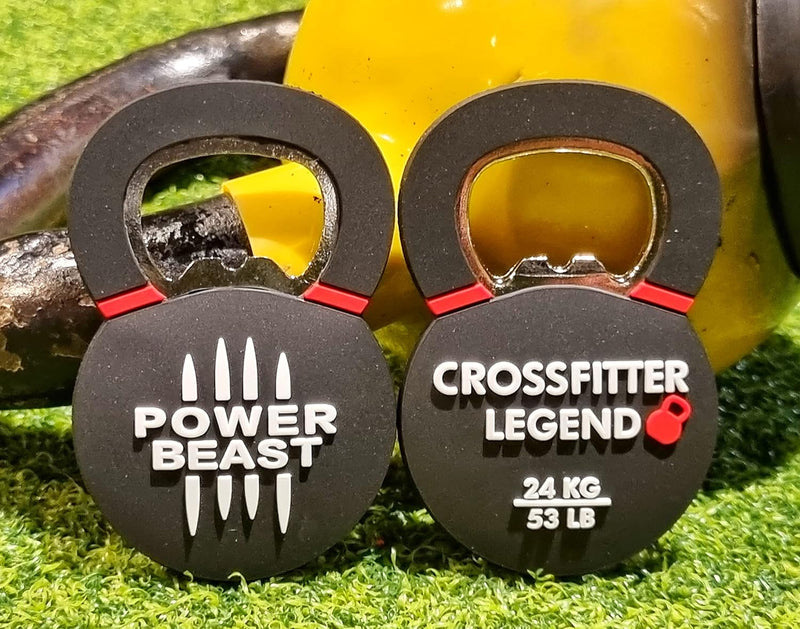 Laad afbeelding in Galerijviewer, Bieropener Kettlebell, Flesopener Crossfit, flessenopener Kettlebell. Handschoenen voor Crossfit, Polsverbanden, Tape Crossfit.
