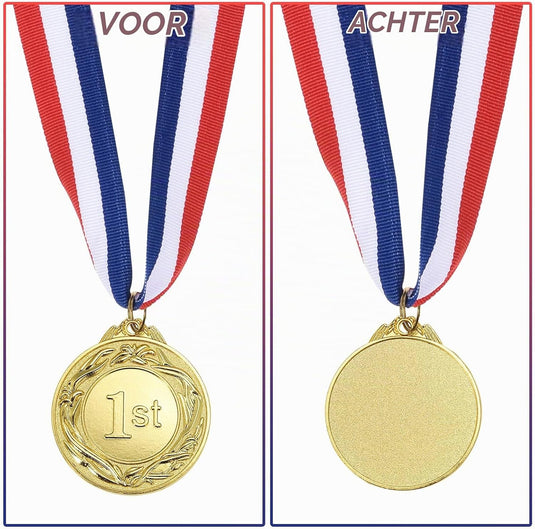 Medaglie d'oro 3 pezzi 6,5 cm per il 1º posto con nastro da collo – medaglie sportive – premi e trofei