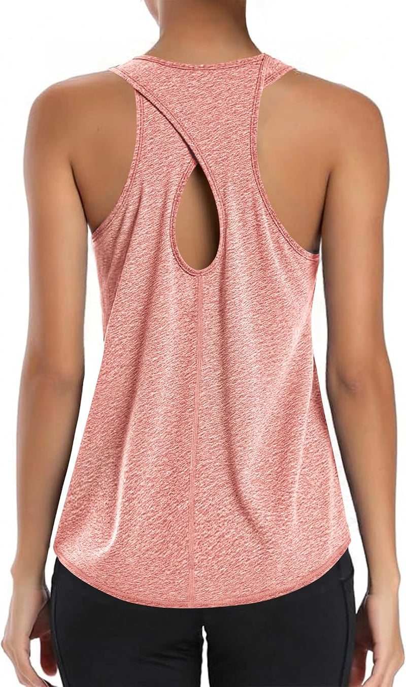 Chargez l'image dans la visionneuse de la galerie, Dames sporttop mouwloos sneldrogend met open rug – fitness top – yoga shirt
